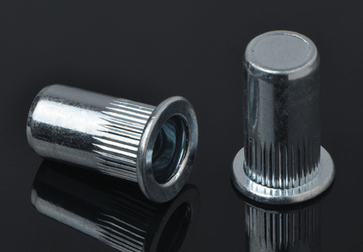 Steel Flat Caput Knurled Corpus Rivet Nucis clausa finem type